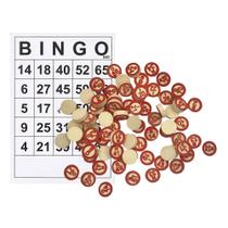 Jogo De Bingo De Madeira 40 Cartelas E 75 Números