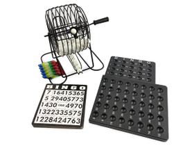 Jogo de Bingo Globo Metal 75 bolas Com Cartelas Reutilizável Suporte para bolinhas e Marcadores Recreação Familiar - HOYLE GAMES
