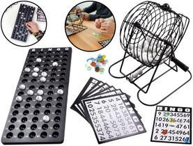 Jogo De Bingo Roleta Completo Tradicional Tabuleiro Globo Giratório Metal 18 Cartelas + 72 Bolas Jogo De Bingo Roleta Completo Tradicional Tabuleiro Globo Giratório Metal 18 Cartelas + 72 Bolas