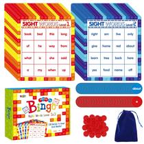 Jogo de bingo SpriteGru Sight Word 120 palavras de nível 1 e 2 para crianças 4-8