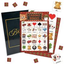 Jogo de Bingo Tema Cassino APEVXVY 24 Cartelas 13 x 18 cm Jogo de Bingo Tema Cassino APEVXVY 24 Cartelas 13 x 18 cm