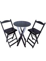 Jogo De Bistrô Dobrável Mesa Com 2 Banquetas Para Bar Preto Jogo De Bistrô Dobrável Mesa Com 2 Banquetas Para Bar Preto