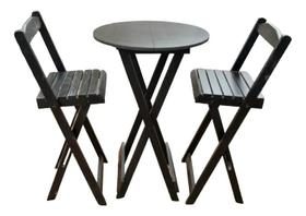 Jogo De Bistrô Dobrável Mesa Com 2 Banquetas Para Bar Preto Jogo De Bistrô Dobrável Mesa Com 2 Banquetas Para Bar Preto