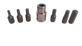 Jogo De Bit Allen Enc 10Mm Com Adaptador De 1/2 X10Mm Jogo De Bit Allen Enc 10Mm Com Adaptador De 1/2 X10Mm