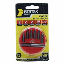 Jogo De Bits 2 Fendas 2 Phillips 2 Pozidriv Com Adaptador 60mm Encaixe 1,4 FERTAK Jogo De Bits 2 Fendas 2 Phillips 2 Pozidriv Com Adaptador 60mm Encaixe 1,4 FERTAK