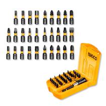 Jogo de Bits Aço S2 Ingco 30 ou 45 Pecas Ingco Impacto Torcao Magnetico PH PZ Adaptador Parafusadeira Furadeira Resistentes Hobbies e Profissional