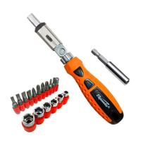 Jogo de bits com catraca ponteiras soquetes 15 peças sparta