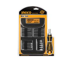 Jogo de Bits Com Suporte Com Catraca Ingco Com 26 Peças