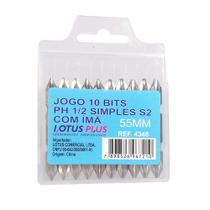 Jogo de Bits e Ponteiras Dupla PH1/2 55mm 10 Peças Lotus