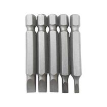 Jogo De Bits Fenda Com 05 Peças CRV - Longo 50mm Fertak