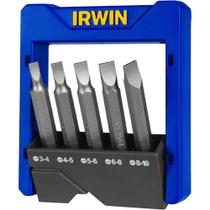 Jogo De Bits Fenda Irwin 5 Peças 3 Mm 4 Mm 5 Mm 6 Mm 8 Mm Aço S2 Encaixe Sextavado 1/4 Jogo De Bits Fenda Irwin 5 Peças 3 Mm 4 Mm 5 Mm 6 Mm 8 Mm Aço S2 Encaixe Sextavado 1/4