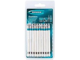 Jogo de Bits Gross 90mm Philips 1/4” - Stahlbits 10 Peças