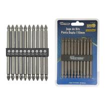 Jogo de Bits Para Parafusadeira C/ 10 Pontas Duplas de 110mm