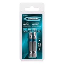 Jogo De Bits Parafusadeira Ph3 X 50mm 2pçs - Gross Aco Cromo Molibdenio