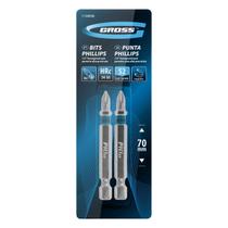 Jogo De Bits Phillips Ph1 70mm Aço S2 2 Peças Gross Jogo De Bits Phillips Ph1 70mm Aço S2 2 Peças Gross