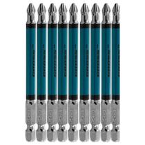 Jogo de bits phillips ph2 x 90 mm encaixe 1/4" com 10 peças - 1126356