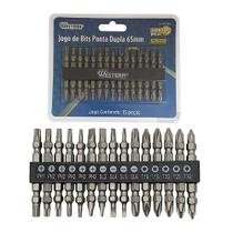 Jogo de Bits Ponta Dupla 65mm Parafusadeira 15 Peças