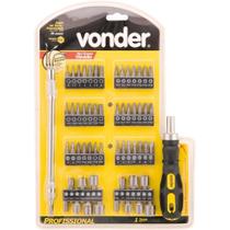 Jogo de Bits Ponteira Cromo Vanádio 58 Peças 1/4"" - 35 38 580 000 - VONDER Jogo de Bits Ponteira Cromo Vanádio 58 Peças 1/4"" - 35 38 580 000 - VONDER