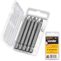 Jogo de Bits/Ponteira Phillips com 5 Peças 1/4, nº 2 x 75 mm - Vonder