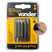Jogo de bits ponteira vonder crv c/ 5 pecas pontas duplas vd Jogo de bits ponteira vonder crv c/ 5 pecas pontas duplas vd