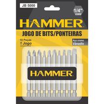 Jogo de Bits/Ponteiras 1/4" 65mm Pontas Variadas Hammer JB5000