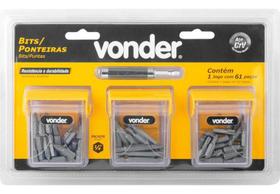 Jogo De Bits/ponteiras Com 61 Peças De 1/4 , Vonder