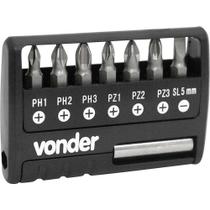 Jogo de Bits/ponteiras, com 9 Peças, Encaixe Sextavado 1/4", Vonder OstenVonder