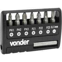 Jogo de Bits/ponteiras com 9 Peças Encaixe Sextavado 1/4" - Vonder Jogo de Bits/ponteiras com 9 Peças Encaixe Sextavado 1/4" - Vonder