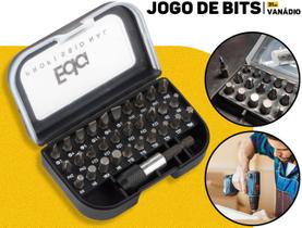 Jogo De Bits Ponteiras P/ Parafusadeira 31 Peças Universal Eda Em Aço Cromo Vanádio C/ Estojo Resistente