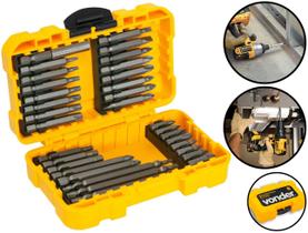 Jogo De Bits Ponteiras P/ Parafusadeira Aço Cromo Vanádio 32 Peças Encaixe 1/4 Fixar E Soltar Parafusos