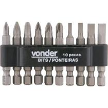 Jogo de Bits/ponteiras Sextavadas 1/4" C/10 - Vonder