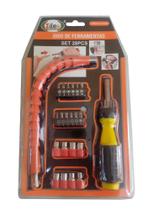 Jogo De Bits Ponteiras Soquetes E Extensor Flexível 28 Peças