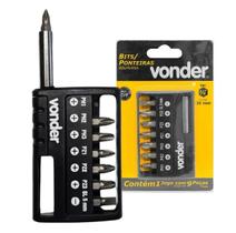 Jogo De Bits/ponteiras Vonder 9 Peças Encaixe Sextavado 1/4