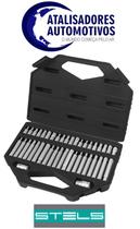 Jogo de bits sextavado/torx/ spline (multidentado) em cromo vanadio com haste sextavada de 1/2 polx10mm.,42 pecas-stels