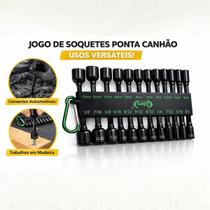 Jogo De Bits Soquete Magnético Ponta Canhão 20 Peças Profiss Jogo De Bits Soquete Magnético Ponta Canhão 20 Peças Profiss