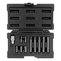 Jogo de bits spline, haste sextavada 10mm, crv, encaixe 1/2pol., caixa plastica, 11pcs // stels