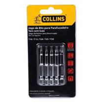 Jogo de Bits Torx c/ Guia para Parafusadeira 5 Peças Collins Jogo de Bits Torx c/ Guia para Parafusadeira 5 Peças Collins