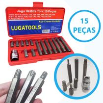 Jogo De Bits Torx Com 15 Peças Aço Cromo Vanádio