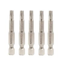 Jogo de Bits Torx T10 x 50mm Encaixe Sextavado 1/4" com 5 Peças - SATA-ST59332