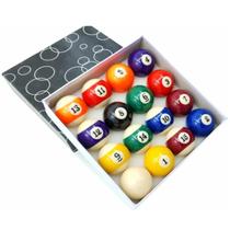 Jogo de Bolas Bilhar Pool Numeradas Faixadas Importado 57 mm