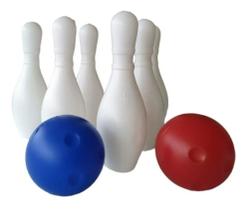 Jogo De Boliche Brinquedo Infantil C/ 6 Pinos + 2 Bolas 28cm