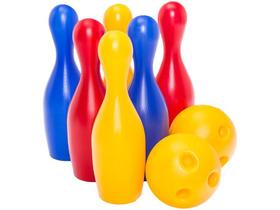 Jogo De Boliche Brinquedo Infantil C/ 6 Pinos 22 cm e 2 Bolas - Cardoso