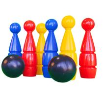 Jogo de Boliche - Elga Plásticos - com 6 pinos e 2 bolas - na solapa - ElgaPlásticos