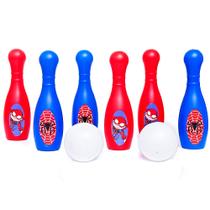 Jogo de Boliche Grande Super Herói Aranha 6 Pinos 2 Bolas
