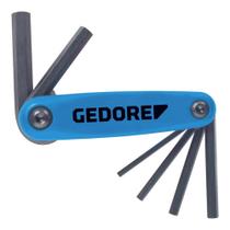 Jogo de Bolso de Chaves Allen Hexagonais Tipo Canivete com 9 Peças 5/64'' à 1/4'' - Gedore 012620