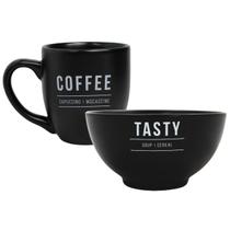 Jogo De Bowl Para Cereal Sopa Tigela 440ml Com Caneca Em Porcelana 300ml Jogo De Bowl Para Cereal Sopa Tigela 440ml Com Caneca Em Porcelana 300ml