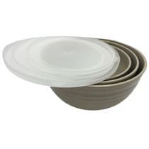 Jogo De Bowls De Bambu Com Tampa Lyor Pp 3peças Jogo De Bowls De Bambu Com Tampa Lyor Pp 3peças