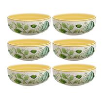 Jogo de Bowls Kit 6 Peças 620ml 15cm Siena Eucalipto Cerâmica Florarte Jogo de Bowls Kit 6 Peças 620ml 15cm Siena Eucalipto Cerâmica Florarte