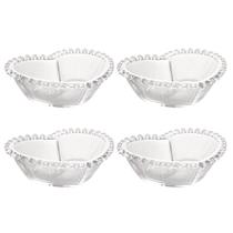 Jogo De Bowls Tigelas Em Cristal Com Formato De Coração - 4 Unidades