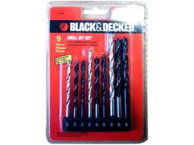 Jogo de Broca Aço Rápido Carbono Widia com 9 Peças - 15560EP - BLACK & DECKER Jogo de Broca Aço Rápido Carbono Widia com 9 Peças - 15560EP - BLACK & DECKER